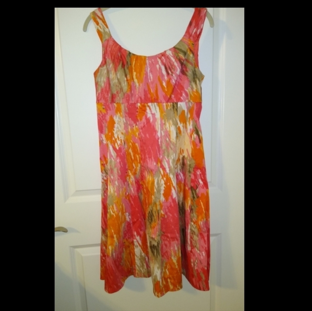 London Times Spring & Summer Salmon & Pink Tank Dress Lady's 8